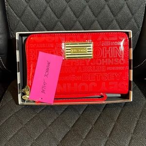 Betsey Johnson Red Patent Travel Wristlet